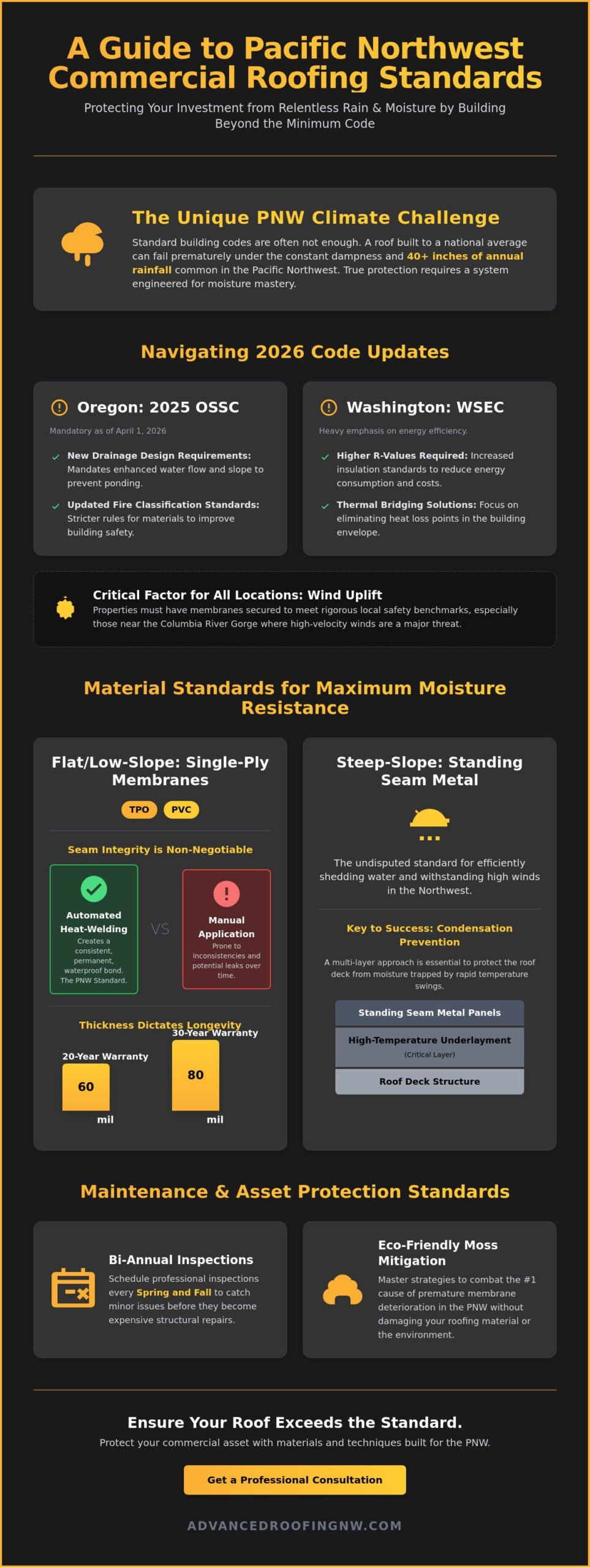 Pacific Northwest Commercial Roofing Standards: A 2026 Compliance Guide