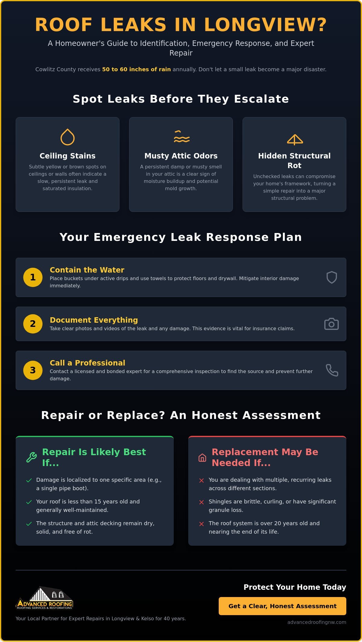 Expert Roof Leak Repair in Longview, WA: Protecting Your PNW Home