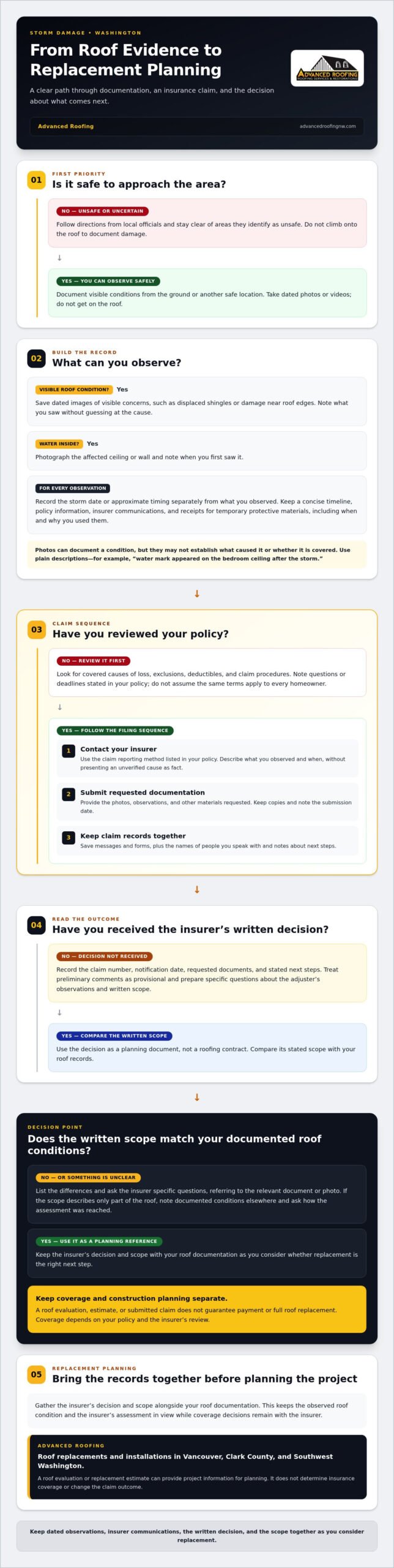 How to File an Insurance Claim for Roof Damage in Washington (2026)